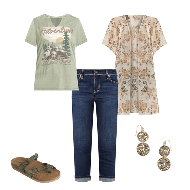 m jeans by maurices™ Mid Rise Flap Pocket Straight Cropped Jean