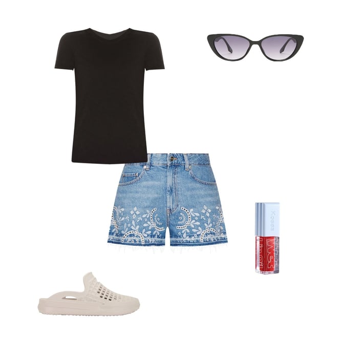 GANNI ♥ Broderie Anglaise Denim Shorts/追跡付 Broderie Anglaise Denim Shorts- GANNI - Monkee's of Georgetown