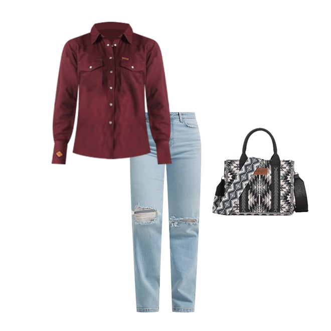 Wrangler® FR Flame Resistant Long Sleeve Solid in Burgundy