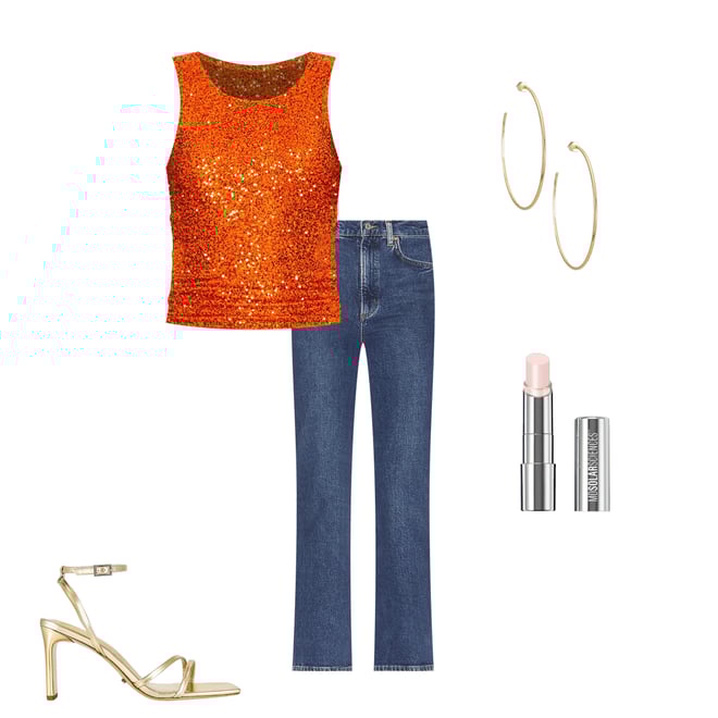 2nd bundle featuring 4 items which compliment Rust Sequin Tank Top