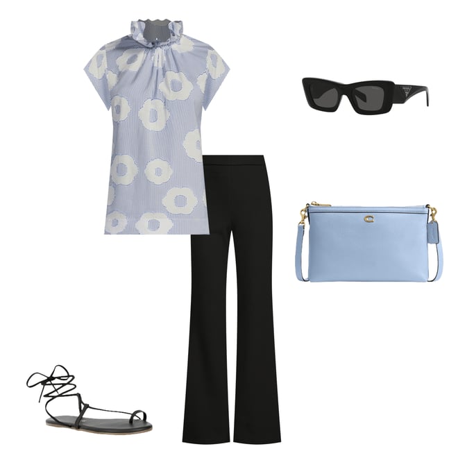 Trina Turk Chimayo High Waisted Side Zip Flared Hem Pants