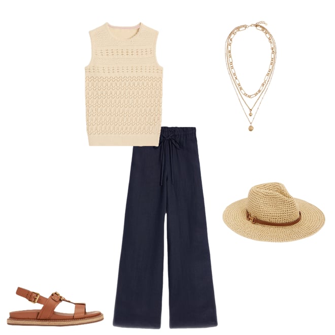 1st bundle featuring 4 items which compliment Islington Linen Trousers-Navy
