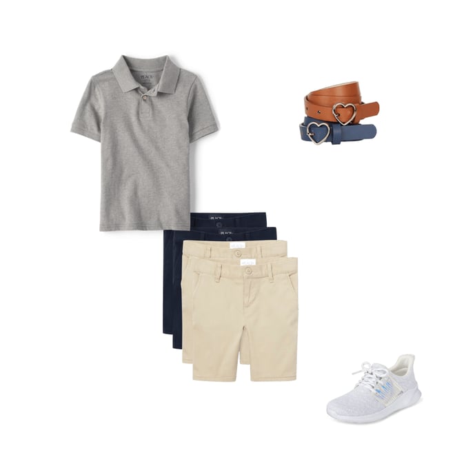 1st bundle featuring 3 items which compliment Girls Uniform Stretch Chino Shorts 4-Pack