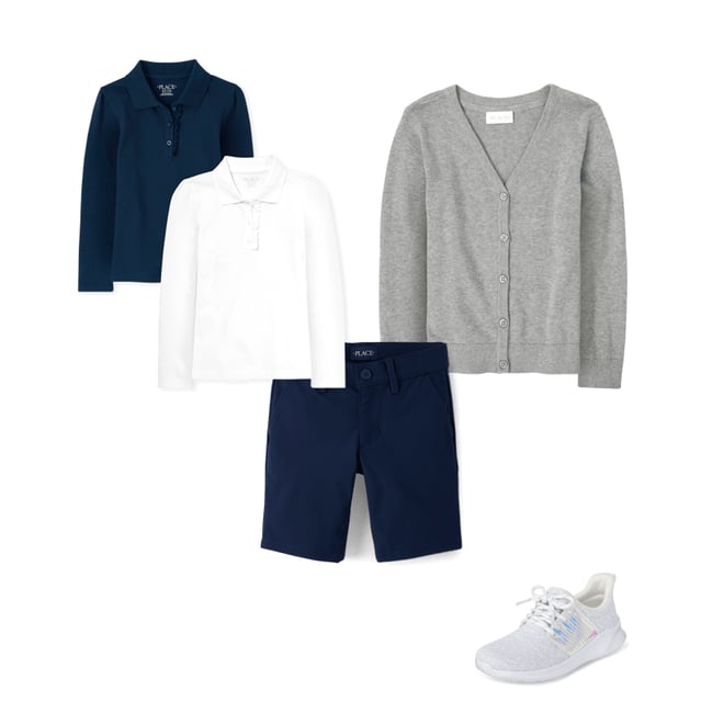 3rd bundle featuring 3 items which compliment Girls Uniform Quick Dry Chino Shorts