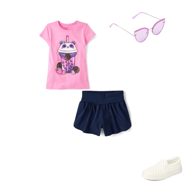 6th bundle featuring 3 items which compliment Girls Glitter Perforated Platform Slip On Sneakers