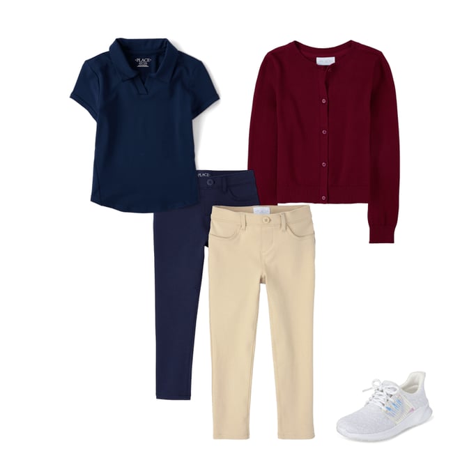 1st bundle featuring 3 items which compliment Girls Uniform Ponte Knit Pull On Jeggings 2-Pack