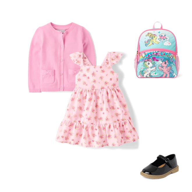 1st bundle featuring 3 items which compliment Toddler Girls Floral Bow Back Ruffle Dress