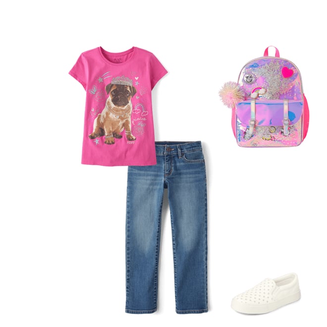 4th bundle featuring 3 items which compliment Girls Glitter Perforated Platform Slip On Sneakers