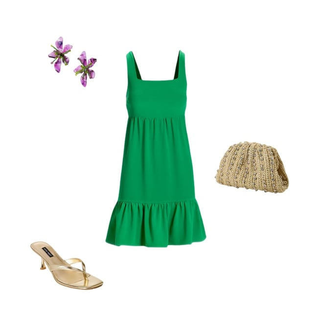 Versatile Tiered Short Dress Monaco Green