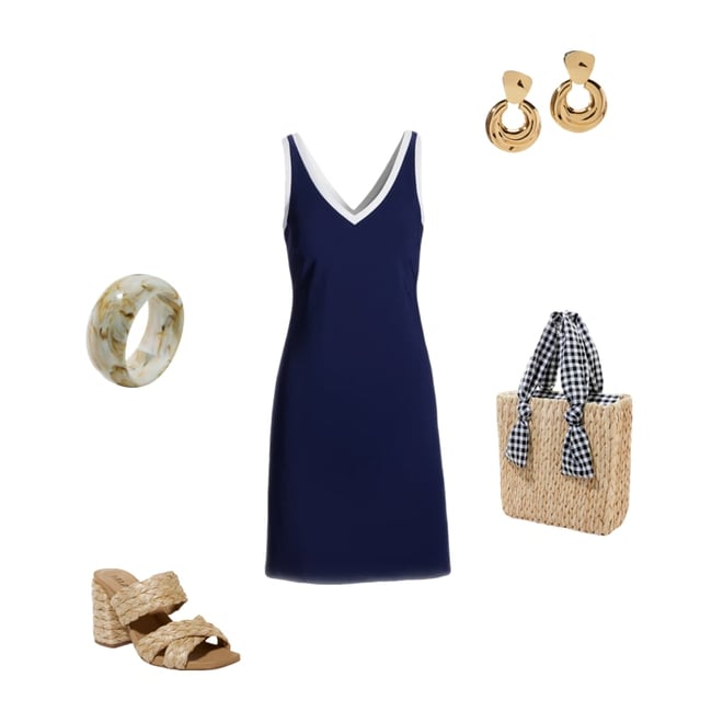 Beyond Travel Sleeveless Colorblock Dress Maritime Navy Multi