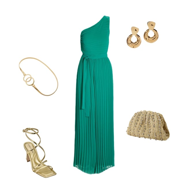 One Shoulder Pleated Jumpsuit Columbia