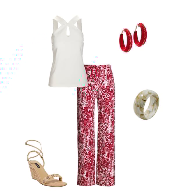 Beyond Travel Print Palazzo Pant Picnic Paisley