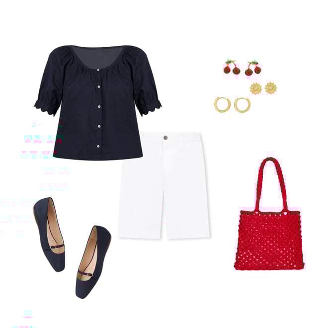 Scallop Cuff Linen Cotton Top | Talbots