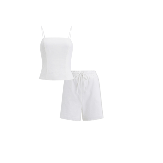 Linen-blend Square Neck Cami | Express