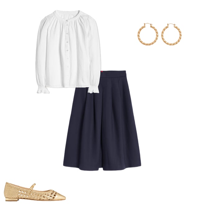 6th bundle featuring 3 items which compliment Pleat Detail Full Skirt