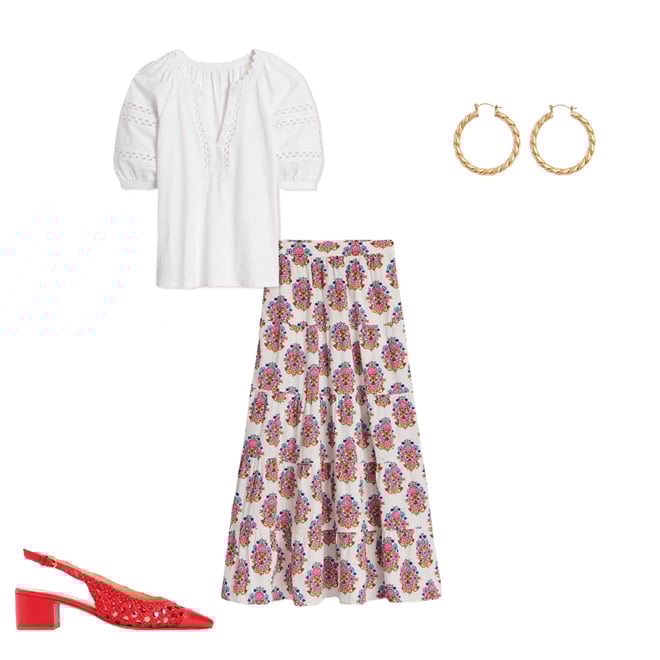 6th bundle featuring 3 items which compliment Maisy Rikrak Trim Top-White