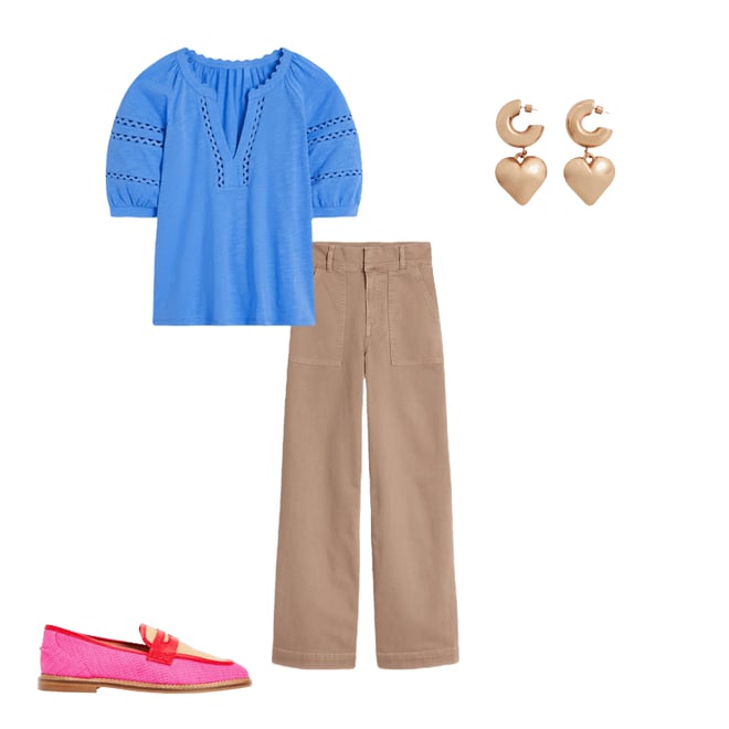 4th bundle featuring 3 items which compliment Wide Leg Cargo Trousers-Cappuccino