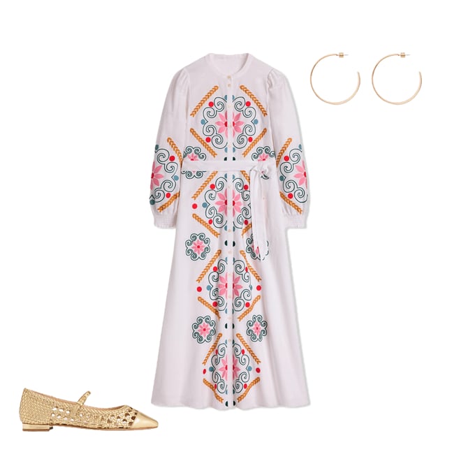 4th bundle featuring 2 items which compliment Ruby Linen Blend Shirt Dress-White Embroidery