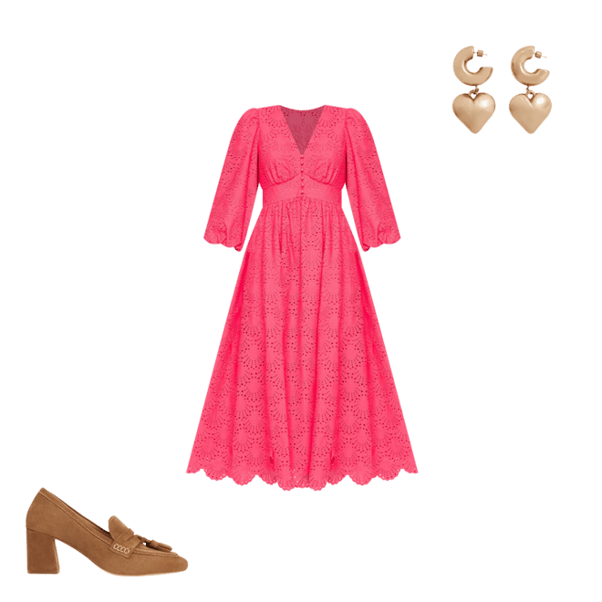 chinese dress ladies Lola Broderie Maxi Dress-Camelia Pink main image 1