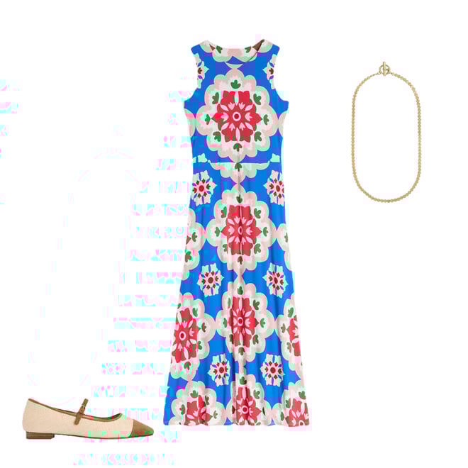 3rd bundle featuring 2 items which compliment Grown On Tie Trapeze Dress-Cerulean Blue, Bloom Geo