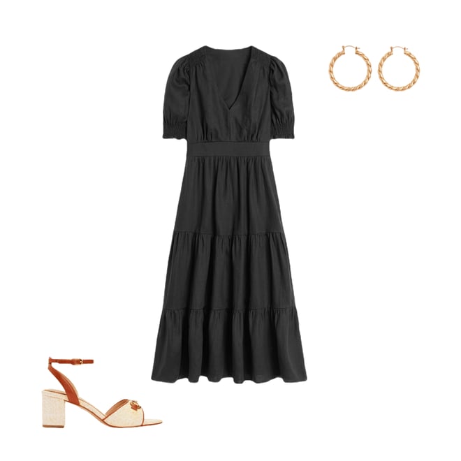 2nd bundle featuring 2 items which compliment Anna Linen Tiered Midi Dress-Black