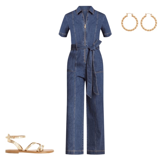 5th bundle featuring 2 items which compliment Zip Up Denim Jumpsuit-Mid Vintage