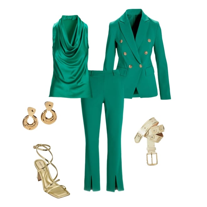 Modern Double-Breasted Blazer Parakeet