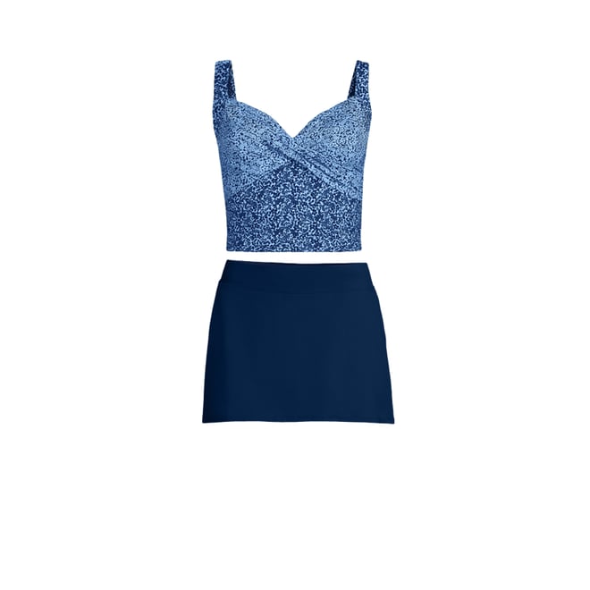 Women's V-Neck Wrap Midkini Top | Lands' End