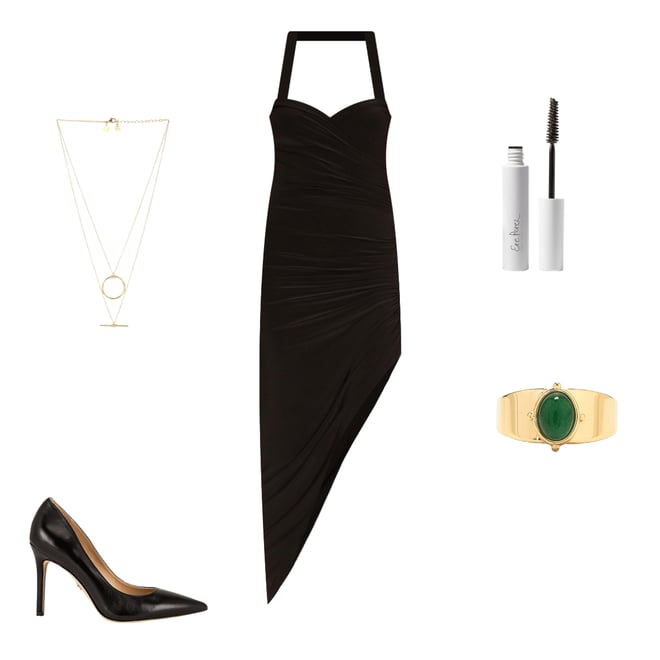 1st bundle featuring 4 items which compliment Cayla Side Drape Gown