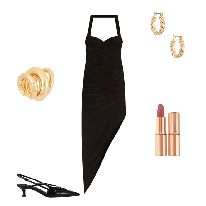 3rd bundle featuring 4 items which compliment Cayla Side Drape Gown