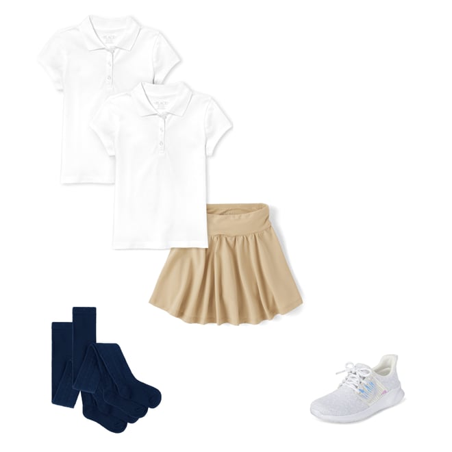 4th bundle featuring 3 items which compliment Girls Uniform Quick Dry Skort