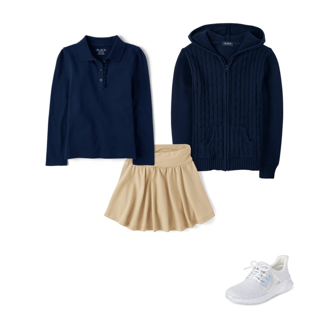 3rd bundle featuring 3 items which compliment Girls Uniform Quick Dry Skort