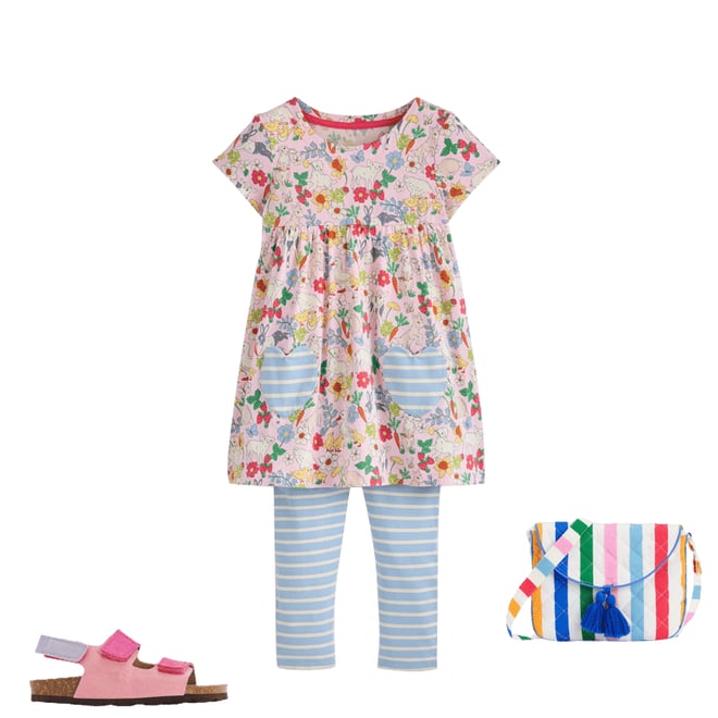 3rd bundle featuring 2 items which compliment Short-sleeved print tunic set, French Pink Spring Meadow