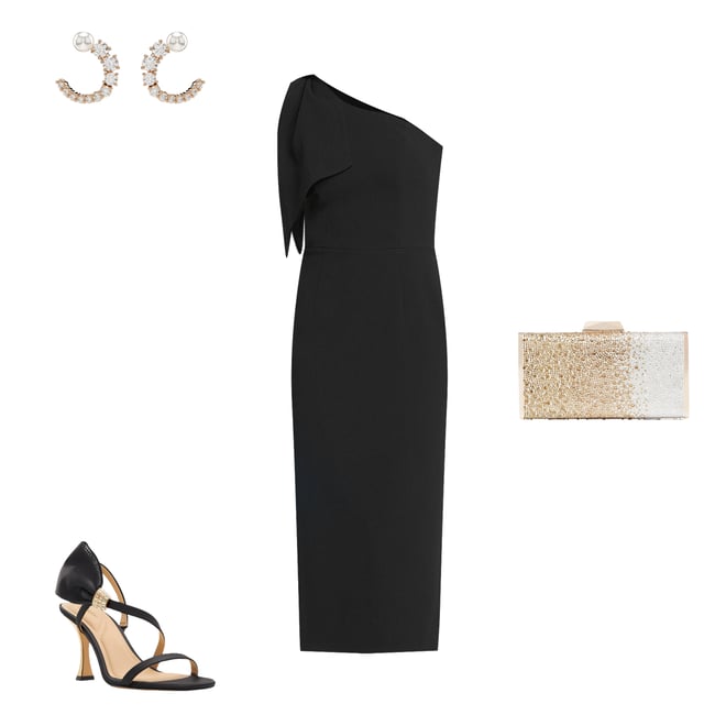Dress the Population Tiffany One Shoulder Bow Detail