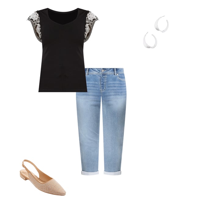  Cato Fashions | Cato Embroidered Flutter Sleeve Top