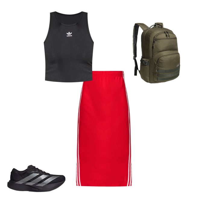 【ADIDAS】Firebird Knit Skirt - Red / IY7280 Genuine Adidas Originals Firebird Knit Skirt IY7280 Red