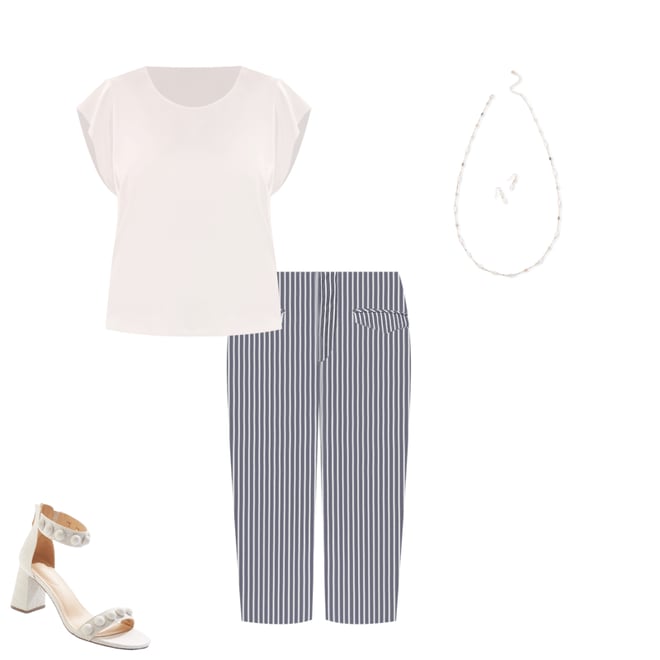 Cato Fashions | Cato Plus Size Navy Stripe Cropped Pants