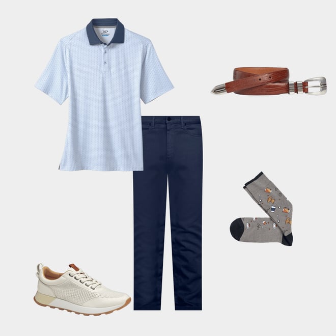 3rd bundle featuring 4 items which compliment XC4® Performance Solid-Collar Print Polos + Cool Degree™