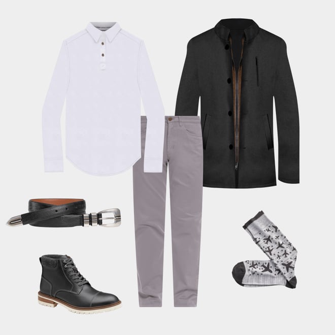 4th bundle featuring 5 items which compliment Barrett Cap Toe Boot