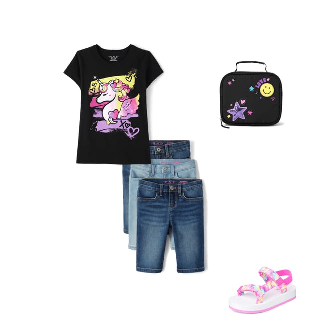 4th bundle featuring 3 items which compliment Girls Unicorn Graphic Tee