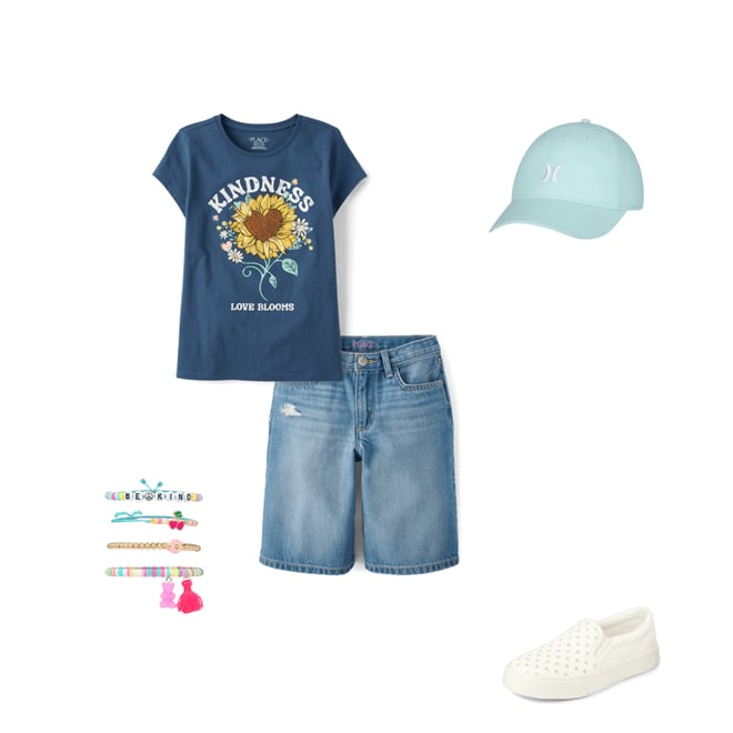 4th bundle featuring 4 items which compliment Girls Glitter Perforated Platform Slip On Sneakers