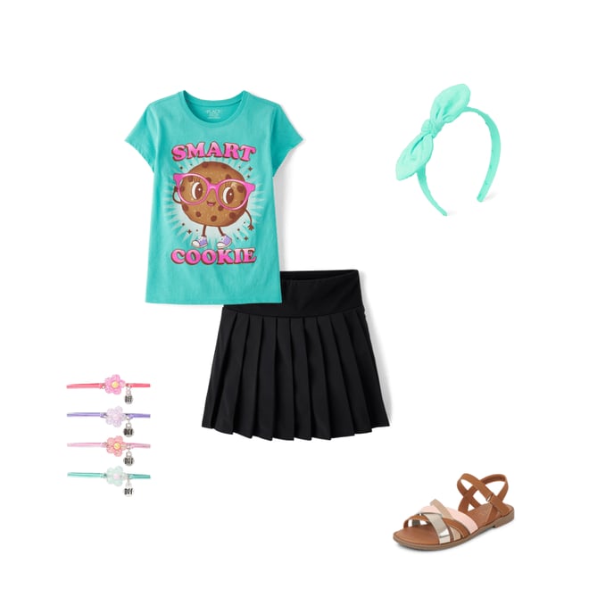 6th bundle featuring 4 items which compliment Girls Quick Dry Pleated Skort