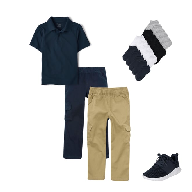 7th bundle featuring 3 items which compliment Boys Uniform Performance Polo