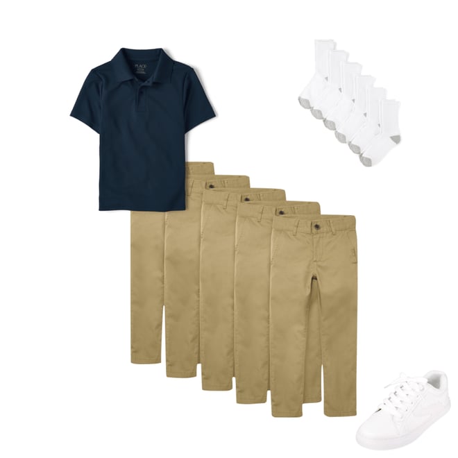 5th bundle featuring 3 items which compliment Boys Uniform Performance Polo