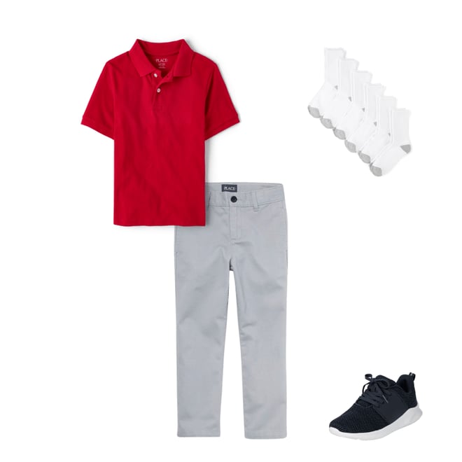 1st bundle featuring 3 items which compliment Boys Uniform Stretch Relaxed Straight Chino Pants