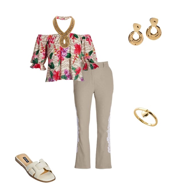 Embellished Off The Shoulder Top Cape Town Tropics