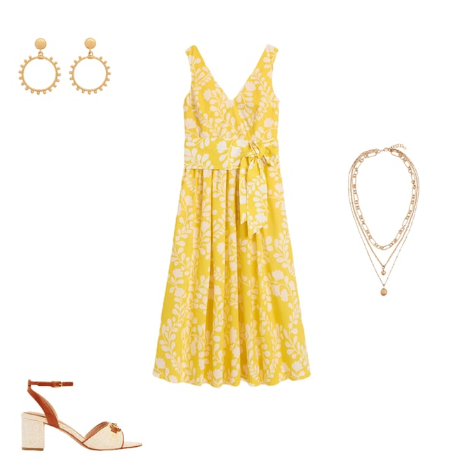 1st bundle featuring 3 items which compliment V-Neck Belted Flare Dress-Yellow, Vine Silhouette