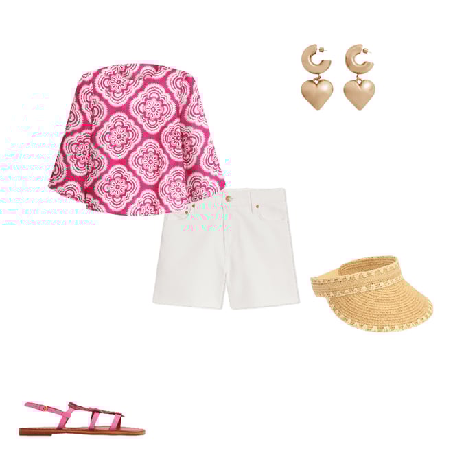 1st bundle featuring 4 items which compliment Fluted Sleeve Linen Top