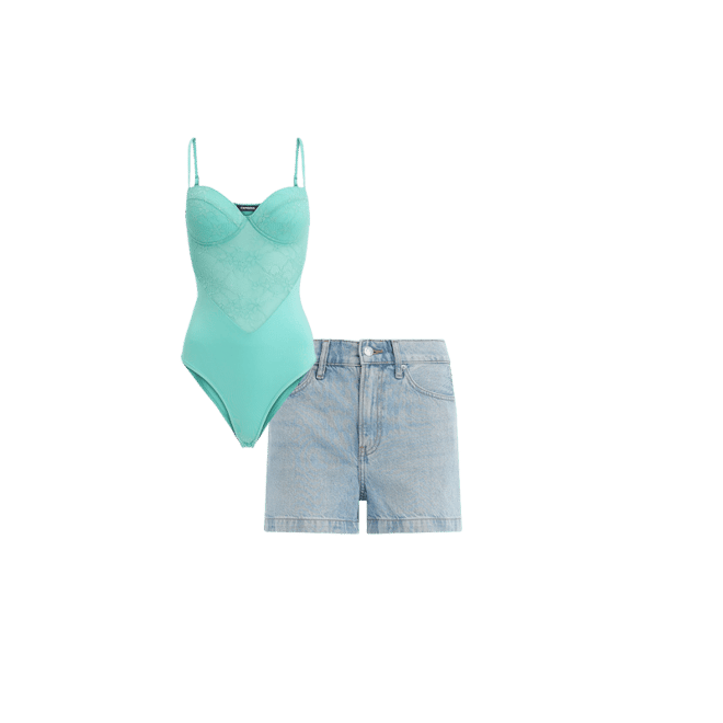 Lace Bustier Sleeveless Bodysuit