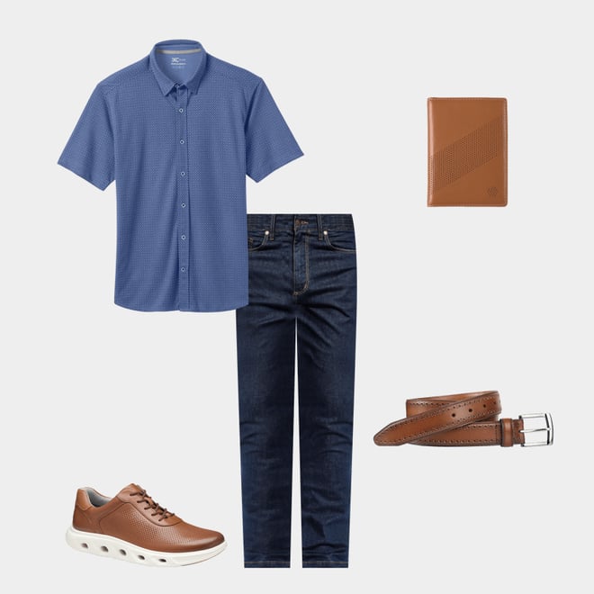 3rd bundle featuring 4 items which compliment XC Flex® Short-Sleeve Print Knit Shirt